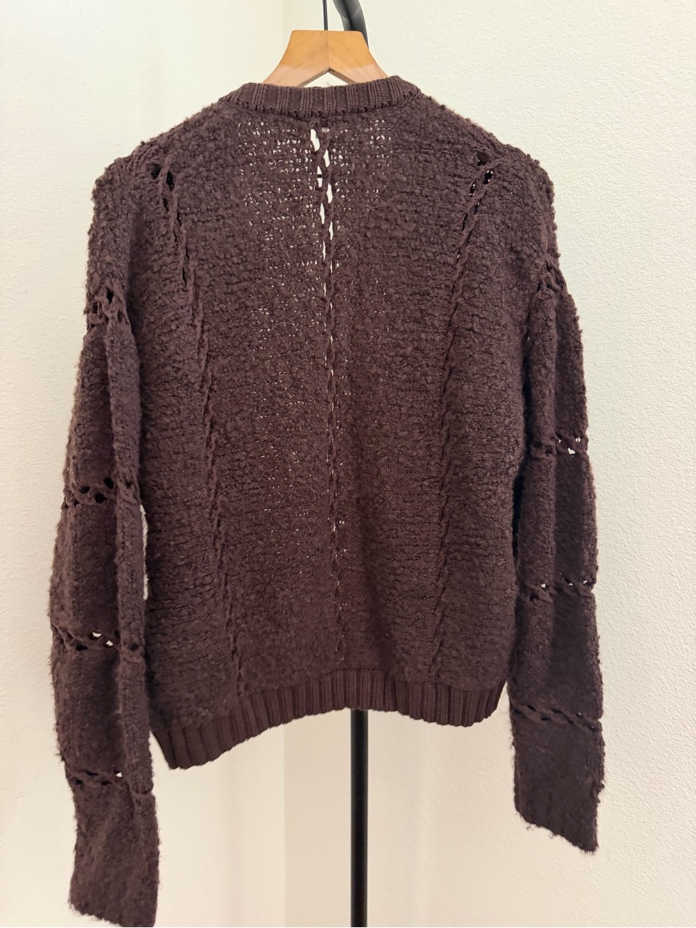 Z Supply Chocolate Brown Open-Knit Zip Cardigan - Picture 7 of 7